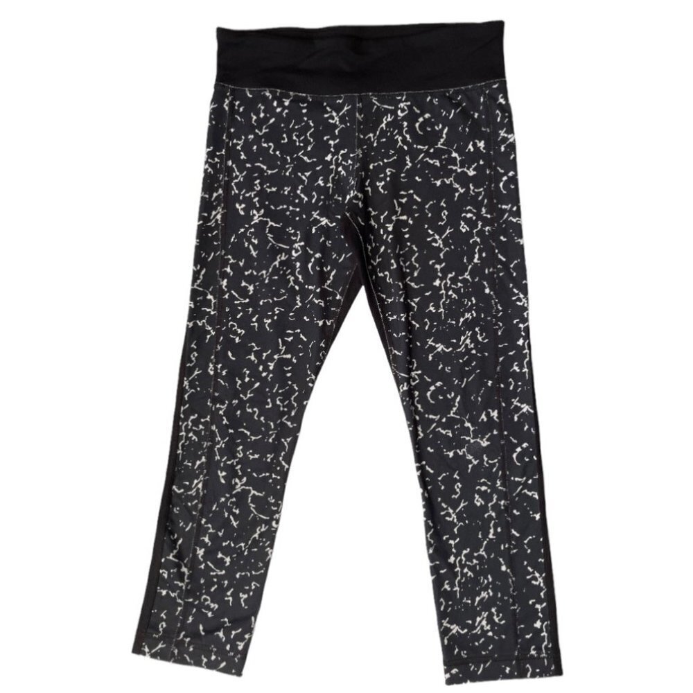 UNDER ARMOUR Women's Activewear Leggings Pants Size XS/S Black White Cropped EUC